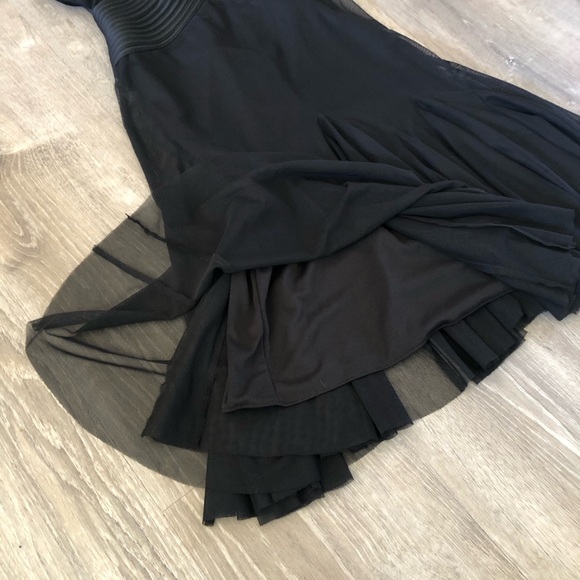 Cache 2000s Black Mesh Midi Long Elegant Dress in Black US 8 Y2K - Picture 6 of 13